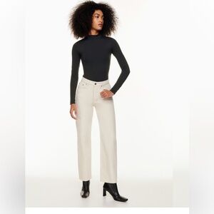Ksubi 
Brooklyn Mid High Rise Relaxed Straight Leg, Cream Size 25